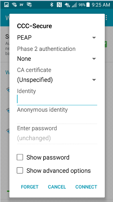 Wireless Connection Adroid Device Screenshot