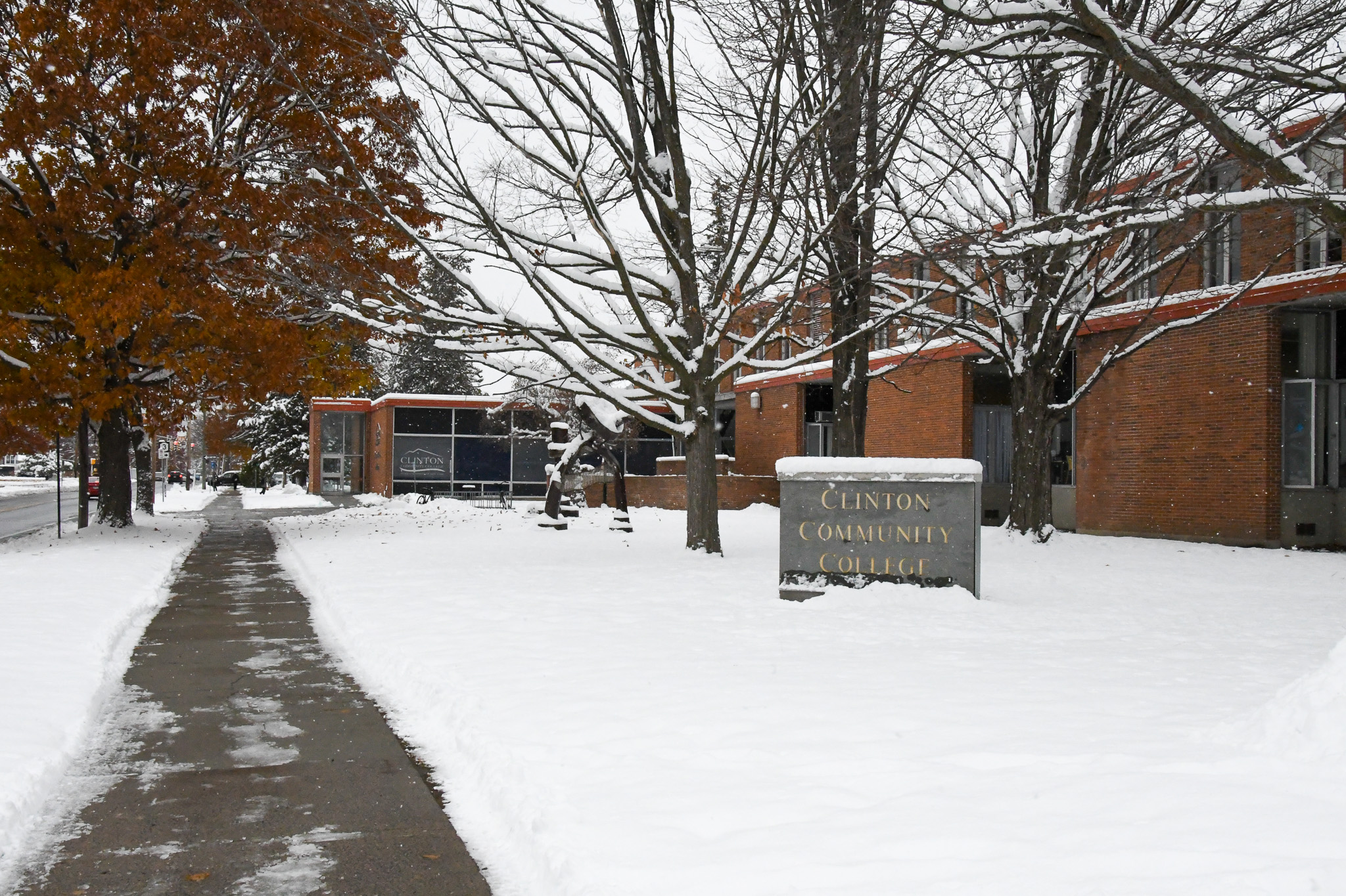 Snowy scene at Clinton Community College